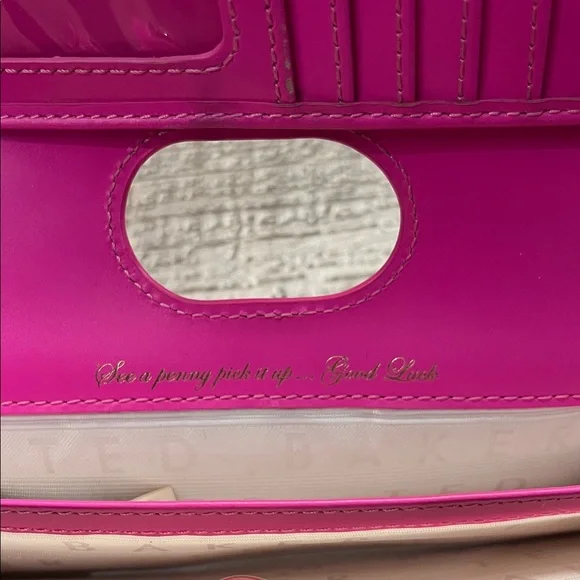 Ted Baker Fuchsia Wallet with Gold Accents - Picture 7 of 10